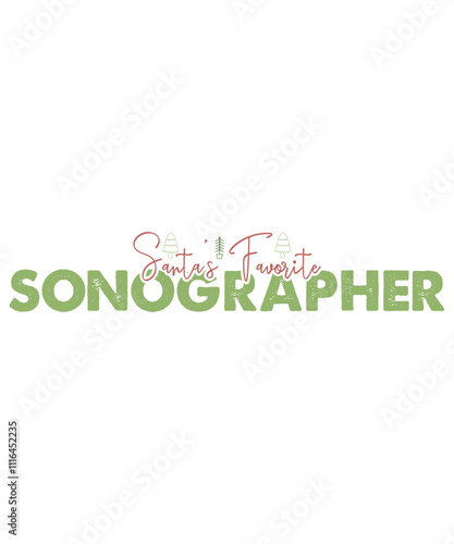 Santa's Favorite Sonographer, Xmas Christmas funny shirts merry, matching family Christmas pajama cool,  Christmas party, bright shirt Christmas gift idea makes, great x-mas gift idea, Cute Christmas