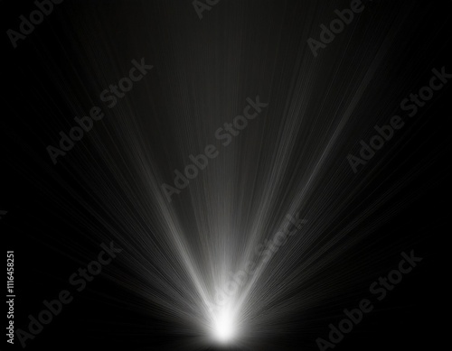 Light Burst Lens Flare Effect Isolated In Solid Black Background