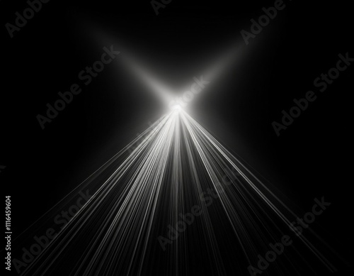 Light Burst Lens Flare Effect Isolated In Solid Black Background