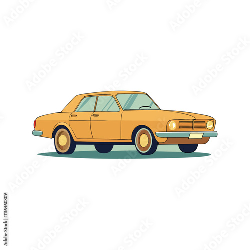 Vintage 1970s American car illustration