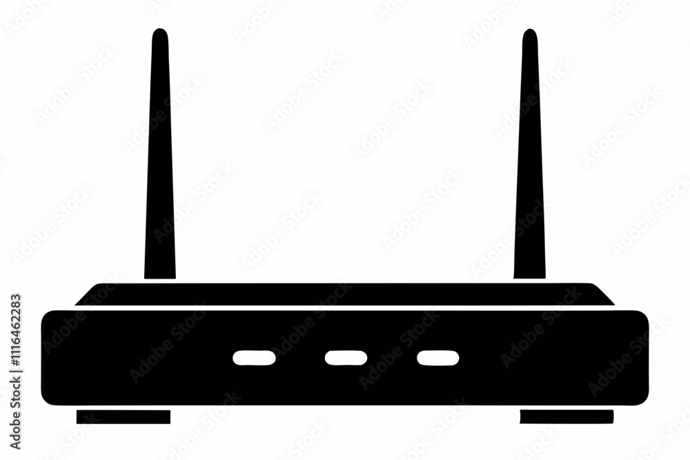 Obraz premium Black Router Silhouette Vector Art