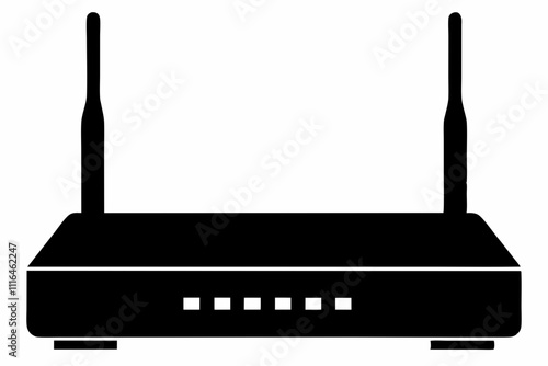 Black Router Silhouette Vector Art