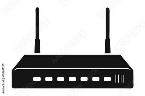 Black Router Silhouette Vector Art