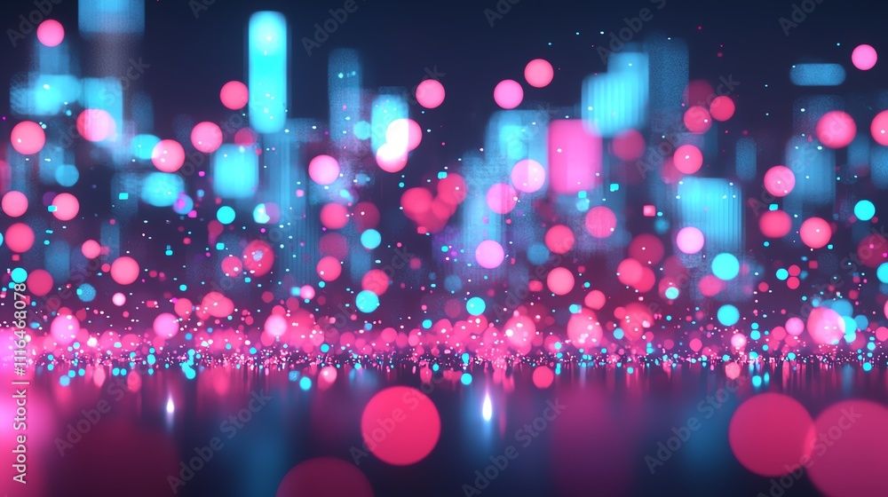 A vibrant display of colorful lights creating an abstract digital cityscape. A vibrant display of colorful lights creating an abstract digital cityscape.