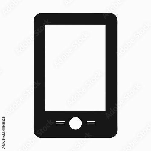 Black Silhouette E-Reader Vector Art