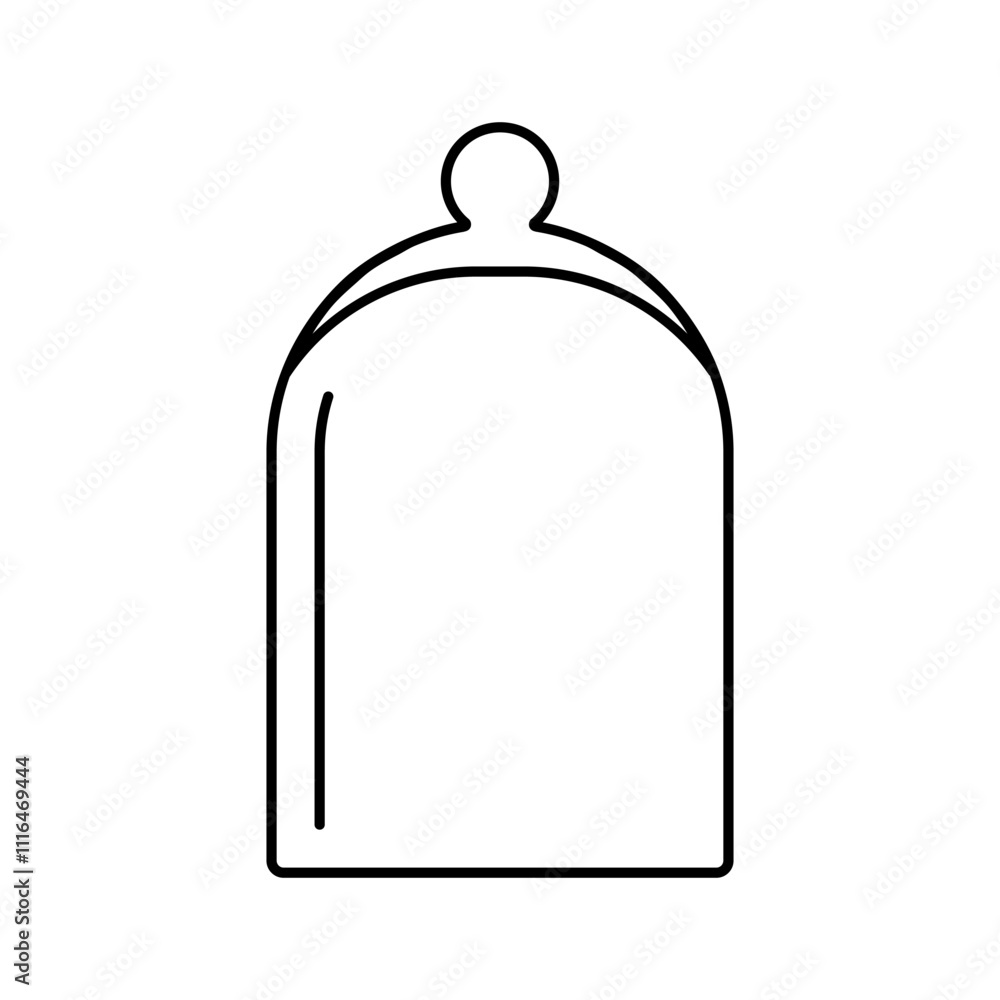 Obraz premium cloche glass package line icon vector. cloche glass package sign. isolated contour symbol black illustration