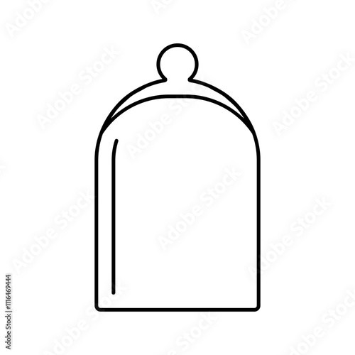 cloche glass package line icon vector. cloche glass package sign. isolated contour symbol black illustration