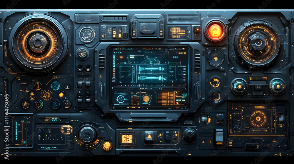 Futuristic Tech Panel 3D Illustration Futuristic Tech Panel 3D Illustration