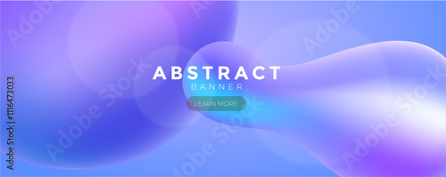 Blue liquid web banner, Modern template for background, Blue banner, Blue gradient banner