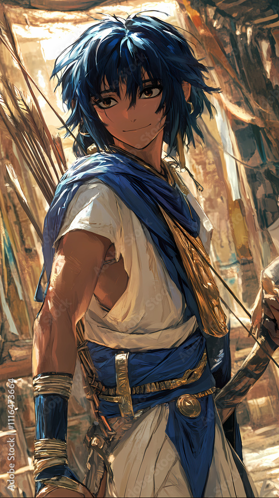Obraz premium Mythical Gods and Characters in Anime Manga Art Style