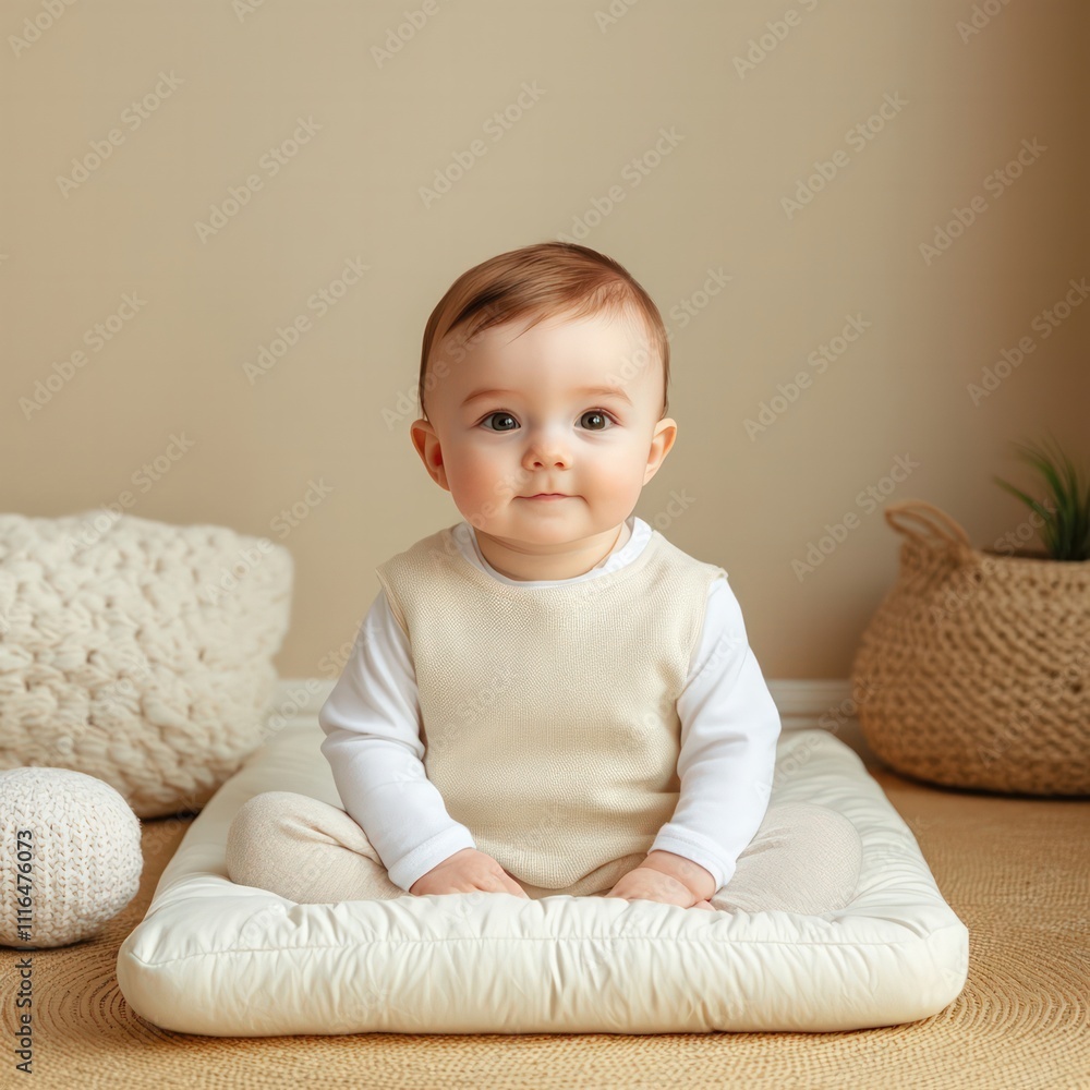 Fototapeta premium Montessori method in action infant learning cozy home environment