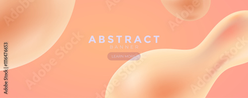 Orange gradient web banner, Orange vector illustration abstract gradient poster with wave shapes Modern template for background