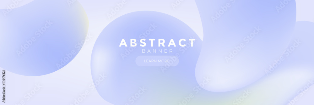 Blue liquid web banner, Modern template for background, Blue banner