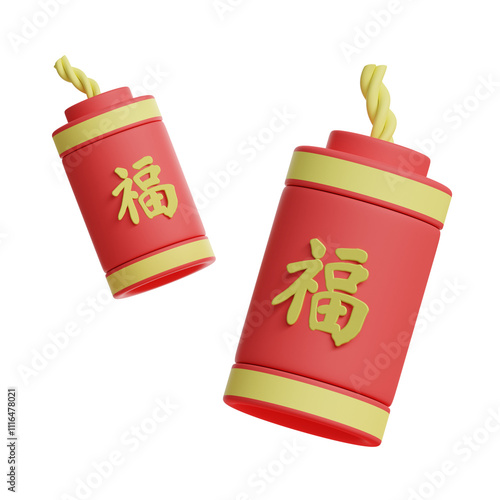 3d firecracker chinese new year icon photo