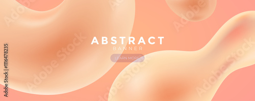 Orange fluid web banner, Blue vector illustration abstract gradient poster, Orange Wave banner	