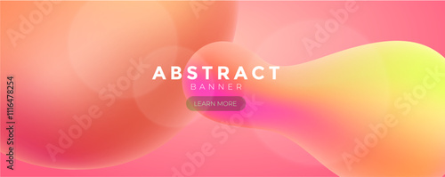 Orange wave Gradient fluid web banner, Orange vector illustration abstract gradient poster 