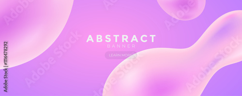 Pink Gradient fluid web banner, Blue vector illustration abstract gradient poster with wave shapes Modern template