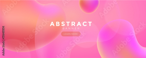 Pink Gradient fluid web banner, Pink vector illustration abstract gradient poster 