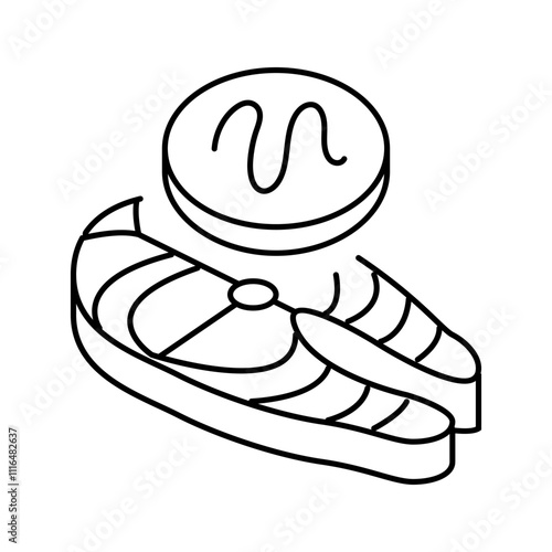 helminth fish parasite line icon vector. helminth fish parasite sign. isolated contour symbol black illustration