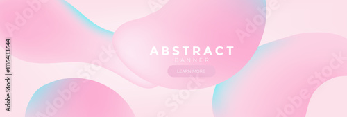 Pink web banner, Pink vector illustration abstract gradient poster with wave shapes Modern template for background