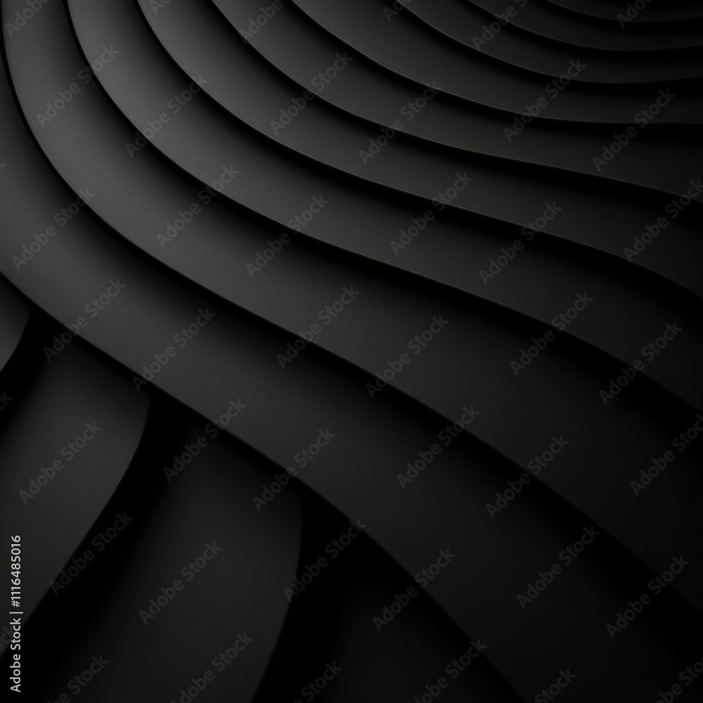 Fototapeta premium Textured black waves create a modern visual experience