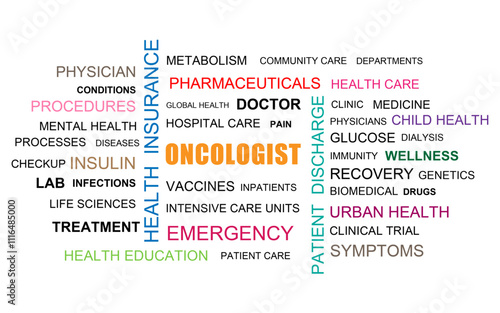 oncologist text background image, abstract wallpaper with oncologist word, background template with medical keywords