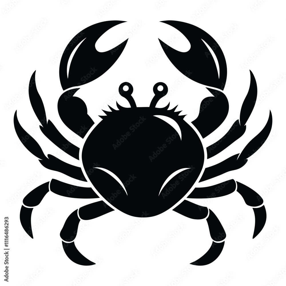 crab silhouette vector on white background crab silhouette vector on white background