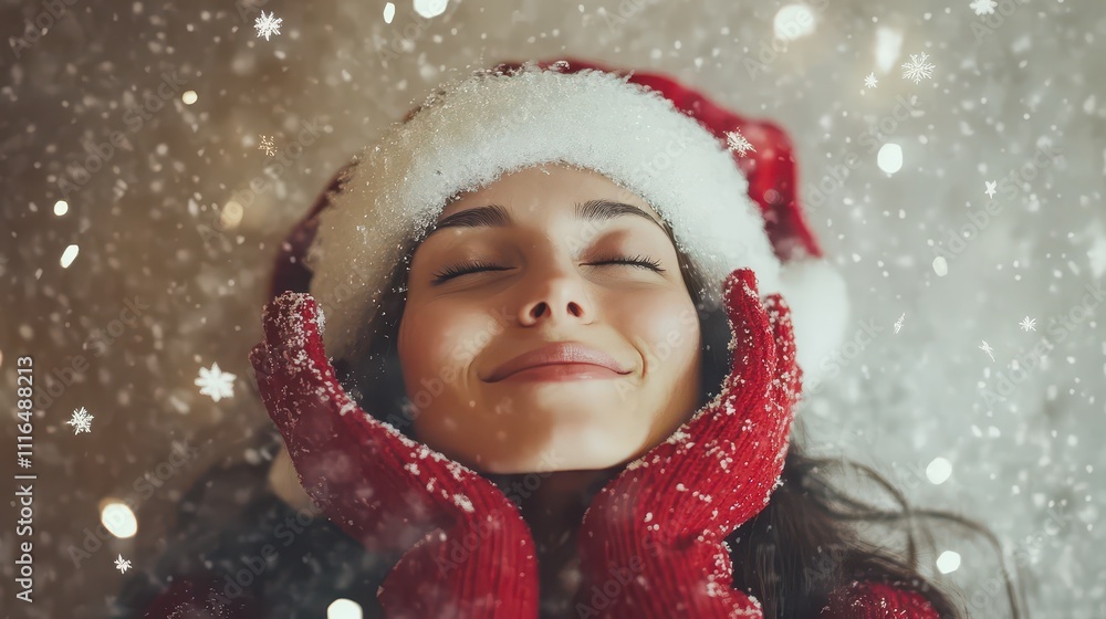 Joyous celebration of Christmas spirit with snow Joyous celebration of Christmas spirit with snow