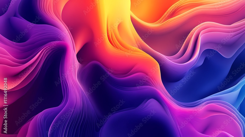 Obraz premium Vibrant Gradient Waves to Enhance Any Modern Visual Project