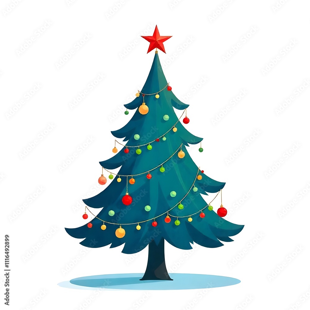 Fototapeta premium Christmas tree , white background
