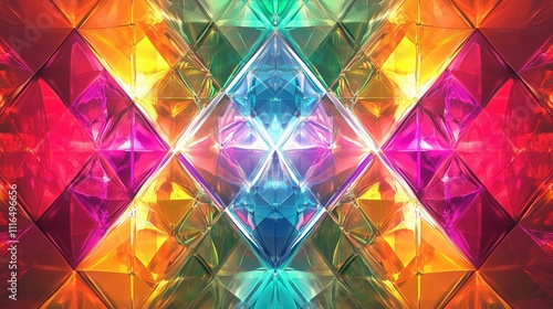 Prismatic Harmony - A Symmetrical Glow of Crystals