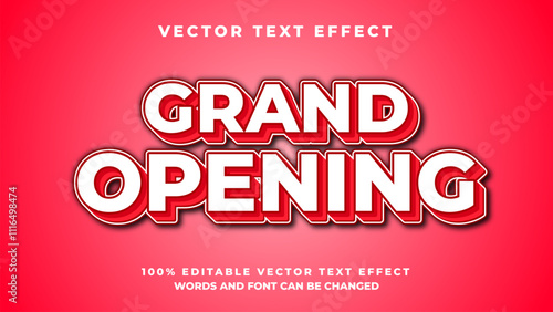Grand opening editable vector text effect suitable for banner and social media advertisement