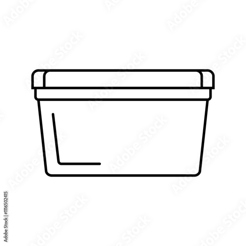 tub plastic package line icon vector. tub plastic package sign. isolated contour symbol black illustration