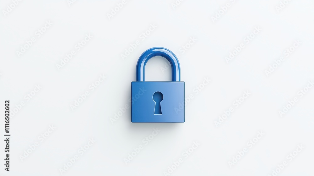 Blue Lock Icon on Minimalist Background Representing Security, Privacy, and Protection Concepts in a Modern Digital Age for Visual Content Usage Blue Lock Icon on Minimalist Background Representing Security, Privacy, and Protection Concepts in a Modern Digital Age for Visual Content Usage