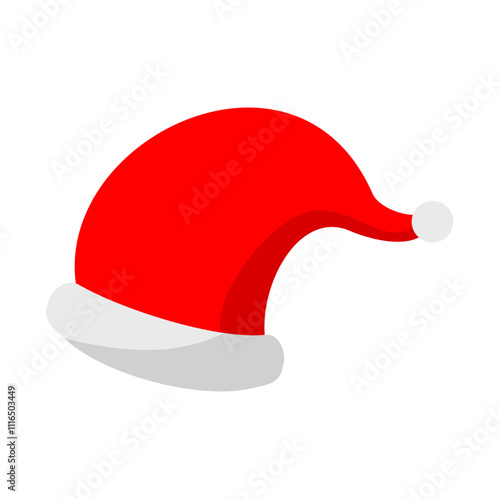 Christmas hat. Santa Hat Christmas decoration. Vector Illustration.