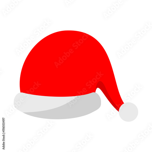 Christmas hat. Santa Hat Christmas decoration. Vector Illustration.