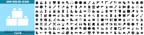 Toys Solid Editable Icons set.