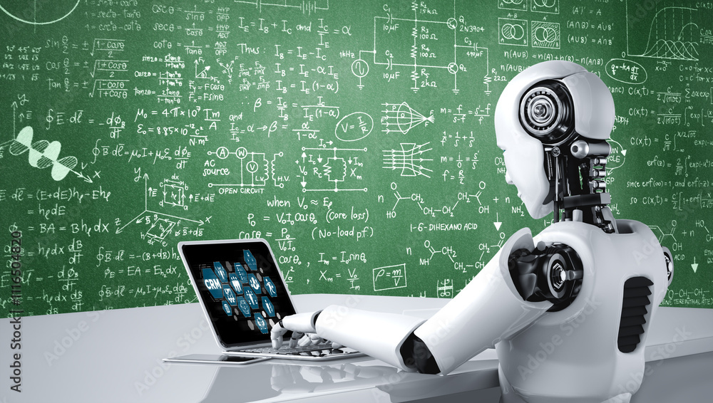 Fototapeta premium Customer relationship management system on modish computer for CRM business and enterprise