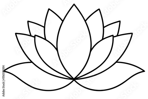 A simple Lotus Flower line art vector white background