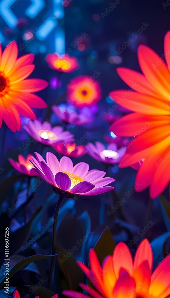 Obraz premium AI-Crafted Sunlit Floral Paradise