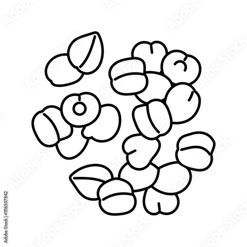 chickpeas vegan food line icon vector. chickpeas vegan food sign. isolated contour symbol black illustration