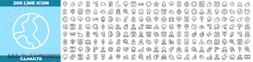 Climate Line Editable Icons set.