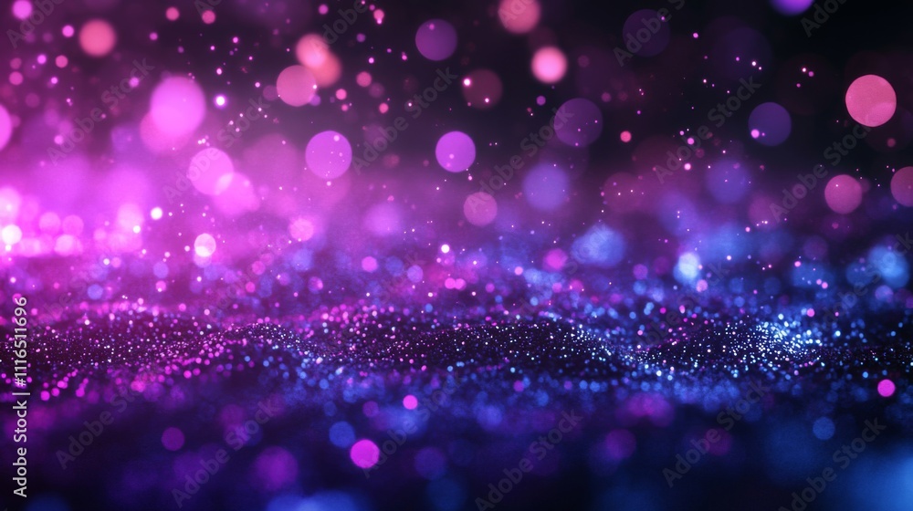 Fototapeta premium Abstract Purple and Blue Glitter with Bokeh Lights
