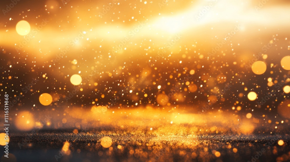 Abstract Golden Sparkles and Bokeh Lights Abstract Golden Sparkles and Bokeh Lights