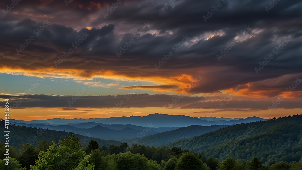 sunset in the mountains sunset in the mountains
