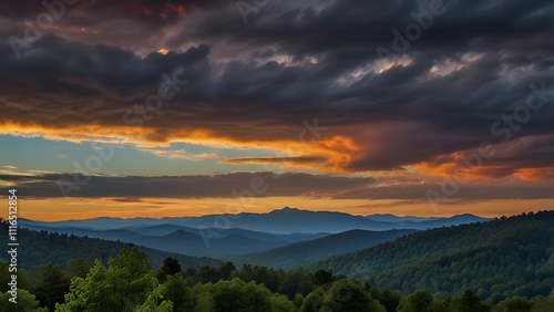 sunset in the mountains