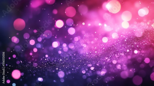 Abstract Background with Pink and Purple Bokeh Lights and Glitter