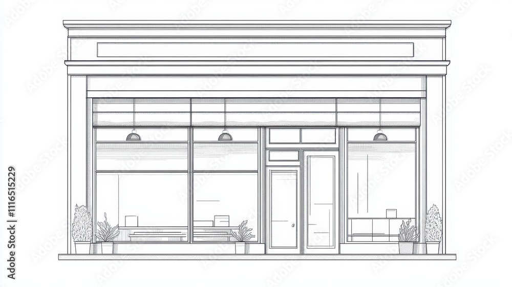 Fototapeta premium Exterior view of a store building.
