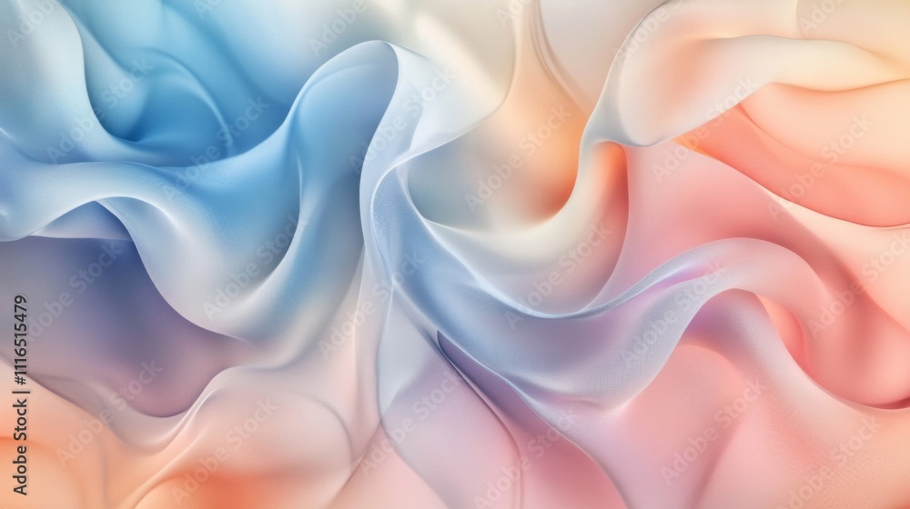 Fototapeta premium Abstract Draped Fabric with Blue and Pink Gradient