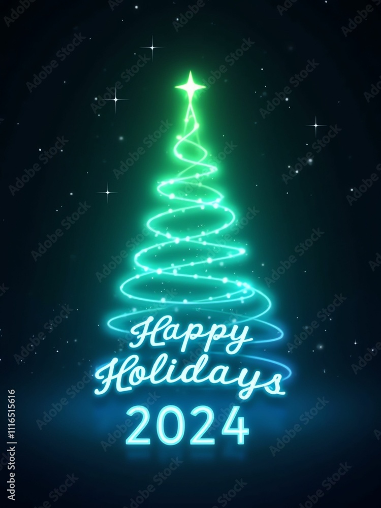 Elegant Christmas Tree Artwork, Christmas Card Elegant Christmas Tree Artwork, Christmas Card